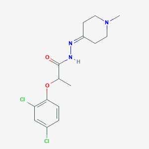 molecular formula C15H19Cl2N3O2 B455890 2-(2,4-dichlorophenoxy)-N'-(1-methyl-4-piperidinylidene)propanohydrazide 