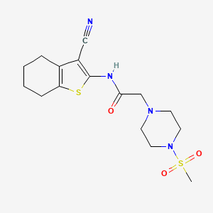 molecular formula C16H22N4O3S2 B4558903 N-(3-cyano-4,5,6,7-tetrahydro-1-benzothien-2-yl)-2-[4-(methylsulfonyl)-1-piperazinyl]acetamide 