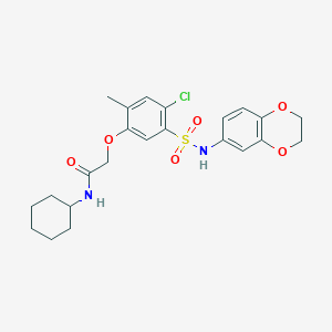 2-{4-chloro-5-[(2,3-dihydro-1,4-benzodioxin-6-ylamino)sulfonyl]-2-methylphenoxy}-N-cyclohexylacetamide