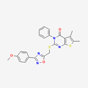 molecular formula C24H20N4O3S2 B4558924 2-({[3-(4-甲氧基苯基)-1,2,4-恶二唑-5-基]甲基}硫代)-5,6-二甲基-3-苯基噻吩并[2,3-d]嘧啶-4(3H)-酮 