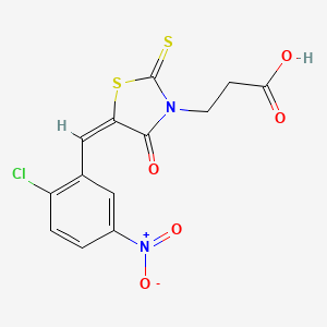 molecular formula C13H9ClN2O5S2 B4558927 3-[5-(2-chloro-5-nitrobenzylidene)-4-oxo-2-thioxo-1,3-thiazolidin-3-yl]propanoic acid 
