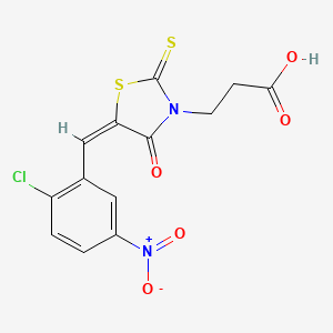 3-[(5E)-5-(2-chloro-5-nitrobenzylidene)-4-oxo-2-thioxo-1,3-thiazolidin-3-yl]propanoic acid