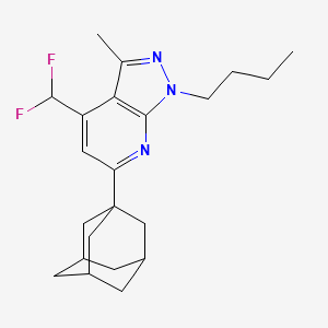 molecular formula C22H29F2N3 B4558933 6-(1-adamantyl)-1-butyl-4-(difluoromethyl)-3-methyl-1H-pyrazolo[3,4-b]pyridine 