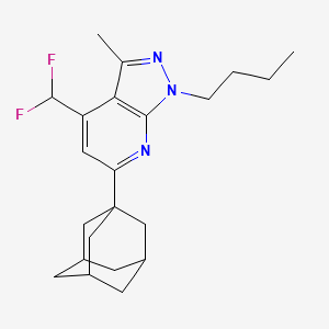 molecular formula C22H29F2N3 B4558933 6-(1-金刚烷基)-1-丁基-4-(二氟甲基)-3-甲基-1H-吡唑并[3,4-b]吡啶 