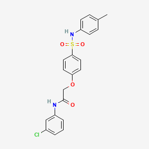 molecular formula C21H19ClN2O4S B4558935 N-(3-chlorophenyl)-2-(4-{[(4-methylphenyl)amino]sulfonyl}phenoxy)acetamide 