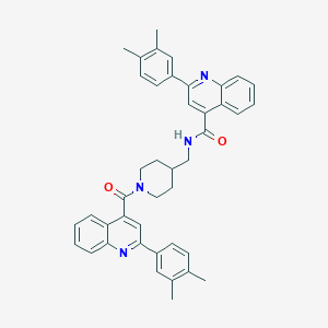 molecular formula C42H40N4O2 B455896 2-(3,4-dimethylphenyl)-N-[(1-{[2-(3,4-dimethylphenyl)-4-quinolinyl]carbonyl}-4-piperidinyl)methyl]-4-quinolinecarboxamide 