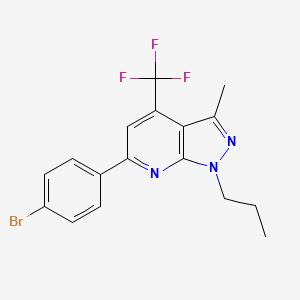 molecular formula C17H15BrF3N3 B4558992 6-(4-bromophenyl)-3-methyl-1-propyl-4-(trifluoromethyl)-1H-pyrazolo[3,4-b]pyridine 