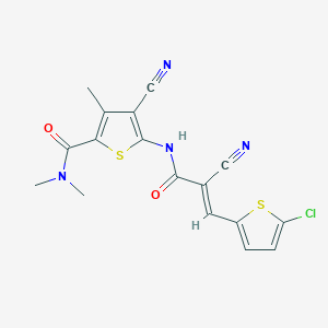 5-{[3-(5-chloro-2-thienyl)-2-cyanoacryloyl]amino}-4-cyano-N,N,3-trimethyl-2-thiophenecarboxamide