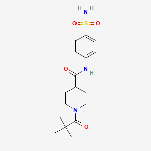 molecular formula C17H25N3O4S B4559026 1-(2,2-dimethylpropanoyl)-N-(4-sulfamoylphenyl)piperidine-4-carboxamide 