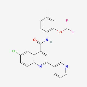 molecular formula C23H16ClF2N3O2 B4559036 6-chloro-N-[2-(difluoromethoxy)-4-methylphenyl]-2-(pyridin-3-yl)quinoline-4-carboxamide 