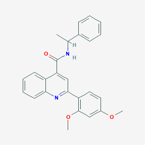 molecular formula C26H24N2O3 B455904 2-(2,4-dimethoxyphenyl)-N-(1-phenylethyl)quinoline-4-carboxamide 