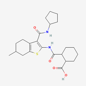 2-{[3-(Cyclopentylcarbamoyl)-6-methyl-4,5,6,7-tetrahydro-1-benzothiophen-2-yl]carbamoyl}cyclohexanecarboxylic acid