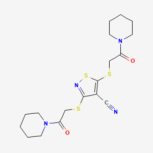 3,5-BIS((2-OXO-2-(1-PIPERIDINYL)ETHYL)THIO)-4-ISOTHIAZOLECARBONITRILE