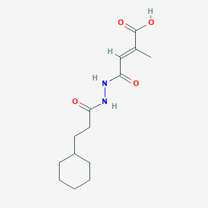 molecular formula C14H22N2O4 B455908 4-[2-(3-Cyclohexylpropanoyl)hydrazino]-2-methyl-4-oxo-2-butenoic acid 
