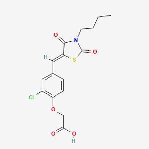 {4-[(3-butyl-2,4-dioxo-1,3-thiazolidin-5-ylidene)methyl]-2-chlorophenoxy}acetic acid