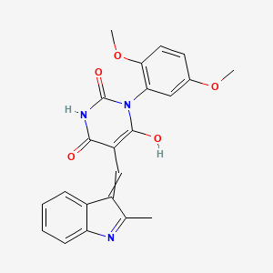 molecular formula C22H19N3O5 B4559094 1-(2,5-Dimethoxyphenyl)-6-hydroxy-5-[(2-methylindol-3-ylidene)methyl]pyrimidine-2,4-dione 