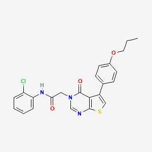 N-(2-chlorophenyl)-2-[4-oxo-5-(4-propoxyphenyl)thieno[2,3-d]pyrimidin-3-yl]acetamide