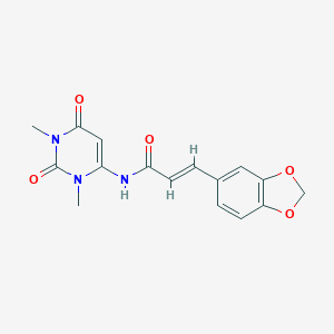 molecular formula C16H15N3O5 B455911 (E)-3-(1,3-benzodioxol-5-yl)-N-(1,3-dimethyl-2,6-dioxopyrimidin-4-yl)prop-2-enamide CAS No. 583854-83-5