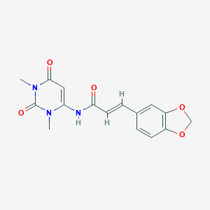 (E)-3-(1,3-benzodioxol-5-yl)-N-(1,3-dimethyl-2,6-dioxopyrimidin-4-yl)prop-2-enamide