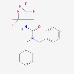 molecular formula C19H22F6N2O B455915 N-benzyl-N-(3-cyclohexen-1-ylmethyl)-N'-[2,2,2-trifluoro-1-methyl-1-(trifluoromethyl)ethyl]urea 