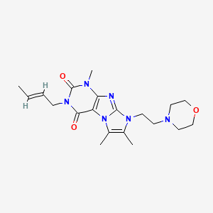 (E)-3-(but-2-en-1-yl)-1,6,7-trimethyl-8-(2-morpholinoethyl)-1H-imidazo[2,1-f]purine-2,4(3H,8H)-dione