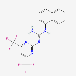 molecular formula C17H11F6N5 B4559157 2-[4,6-Bis(trifluoromethyl)pyrimidin-2-yl]-1-naphthalen-1-ylguanidine 