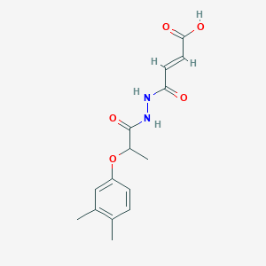 molecular formula C15H18N2O5 B455916 4-{2-[2-(3,4-Dimethylphenoxy)propanoyl]hydrazino}-4-oxo-2-butenoic acid 