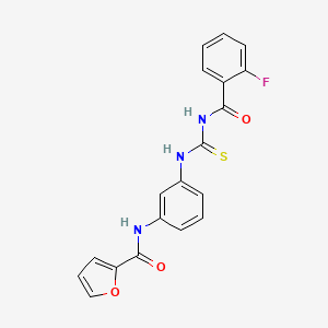 molecular formula C19H14FN3O3S B4559181 N-[3-({[(2-fluorobenzoyl)amino]carbonothioyl}amino)phenyl]-2-furamide 