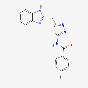 N-{5-[(1H-1,3-BENZODIAZOL-2-YL)METHYL]-1,3,4-THIADIAZOL-2-YL}-4-METHYLBENZAMIDE