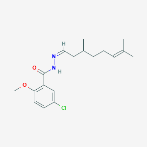 molecular formula C18H25ClN2O2 B4559207 5-chloro-N'-(3,7-dimethyl-6-octen-1-ylidene)-2-methoxybenzohydrazide 