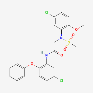 molecular formula C22H20Cl2N2O5S B4559240 N~2~-(5-chloro-2-methoxyphenyl)-N~1~-(5-chloro-2-phenoxyphenyl)-N~2~-(methylsulfonyl)glycinamide 