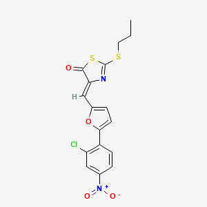 (4Z)-4-[[5-(2-chloro-4-nitrophenyl)furan-2-yl]methylidene]-2-propylsulfanyl-1,3-thiazol-5-one