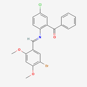 {2-[(5-bromo-2,4-dimethoxybenzylidene)amino]-5-chlorophenyl}(phenyl)methanone