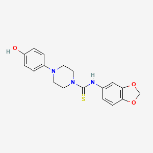 molecular formula C18H19N3O3S B4559267 N-1,3-benzodioxol-5-yl-4-(4-hydroxyphenyl)-1-piperazinecarbothioamide 