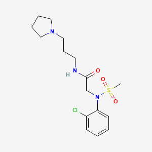 molecular formula C16H24ClN3O3S B4559295 N~2~-(2-chlorophenyl)-N~2~-(methylsulfonyl)-N~1~-[3-(1-pyrrolidinyl)propyl]glycinamide 