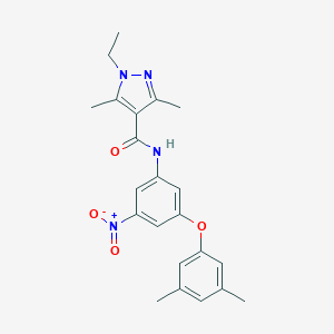 molecular formula C22H24N4O4 B455937 N-{3-(3,5-dimethylphenoxy)-5-nitrophenyl}-1-ethyl-3,5-dimethyl-1H-pyrazole-4-carboxamide 