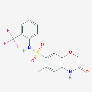 6-methyl-3-oxo-N-[2-(trifluoromethyl)phenyl]-3,4-dihydro-2H-1,4-benzoxazine-7-sulfonamide