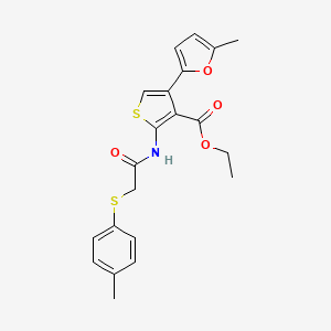 Ethyl 4-(5-methylfuran-2-yl)-2-[[2-(4-methylphenyl)sulfanylacetyl]amino]thiophene-3-carboxylate