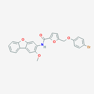 molecular formula C25H18BrNO5 B455943 5-[(4-bromophenoxy)methyl]-N-(2-methoxydibenzo[b,d]furan-3-yl)furan-2-carboxamide 