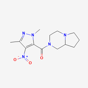 molecular formula C13H19N5O3 B4559445 (1,3-DIMETHYL-4-NITRO-1H-PYRAZOL-5-YL)[HEXAHYDROPYRROLO[1,2-A]PYRAZIN-2(1H)-YL]METHANONE 