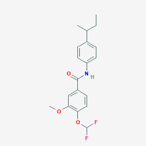 molecular formula C19H21F2NO3 B455946 N-(4-sec-butylphenyl)-4-(difluoromethoxy)-3-methoxybenzamide 