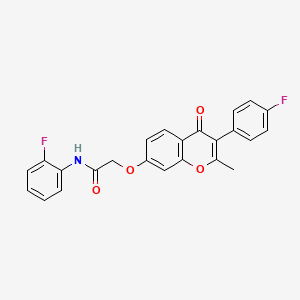 N-(2-fluorophenyl)-2-{[3-(4-fluorophenyl)-2-methyl-4-oxo-4H-chromen-7-yl]oxy}acetamide