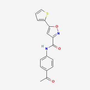 molecular formula C16H12N2O3S B4559494 N-(4-acetylphenyl)-5-(2-thienyl)-3-isoxazolecarboxamide 