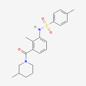 molecular formula C21H26N2O3S B4559519 4-methyl-N-{2-methyl-3-[(3-methyl-1-piperidinyl)carbonyl]phenyl}benzenesulfonamide 