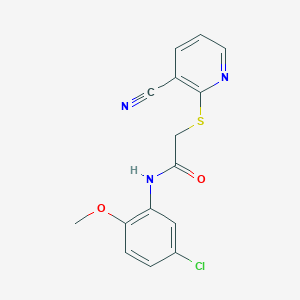 N-(5-chloro-2-methoxyphenyl)-2-[(3-cyano-2-pyridinyl)thio]acetamide