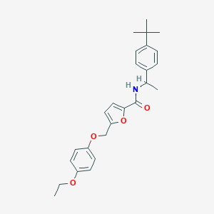 molecular formula C26H31NO4 B455954 N-[1-(4-tert-butylphenyl)ethyl]-5-[(4-ethoxyphenoxy)methyl]furan-2-carboxamide 