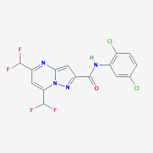 molecular formula C15H8Cl2F4N4O B455956 N-(2,5-dichlorophenyl)-5,7-bis(difluoromethyl)pyrazolo[1,5-a]pyrimidine-2-carboxamide 