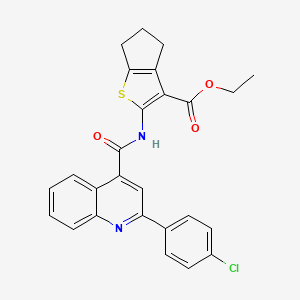 ethyl 2-({[2-(4-chlorophenyl)-4-quinolinyl]carbonyl}amino)-5,6-dihydro-4H-cyclopenta[b]thiophene-3-carboxylate