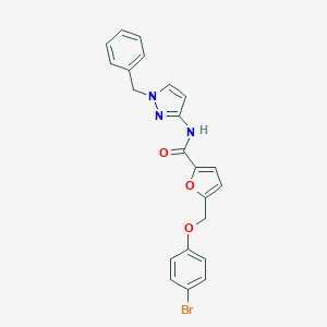 molecular formula C22H18BrN3O3 B455959 N-(1-benzyl-1H-pyrazol-3-yl)-5-[(4-bromophenoxy)methyl]-2-furamide 
