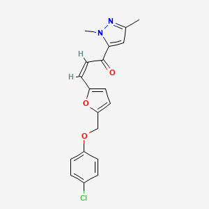 molecular formula C19H17ClN2O3 B4559617 (Z)-3-{5-[(4-CHLOROPHENOXY)METHYL]-2-FURYL}-1-(1,3-DIMETHYL-1H-PYRAZOL-5-YL)-2-PROPEN-1-ONE 